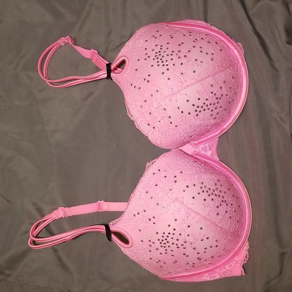 VS Barbie Pink Lace Rhinestone Bra